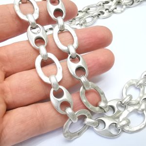 Large Silver Chain, Specialty Chains, Necklace, Bracelet, Belt, Bag Chain, 1 Meter - 3.3 Feet, Antique Silver Plated (23x16mm) G34979
