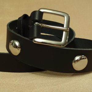 Custom Black Leather Belt with Studs - Studded Black Leather Belt - Handmade Leather Belt with Studs - 1-1/2" Leather Belt with Studs