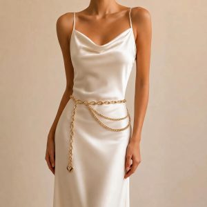 Layered Waist Chain Belt, Gold Silver Chain, Y2K Minimalist Chain, Sweater Chain, Long Necklace, Multi Wear Body Jewelry Gift for Women